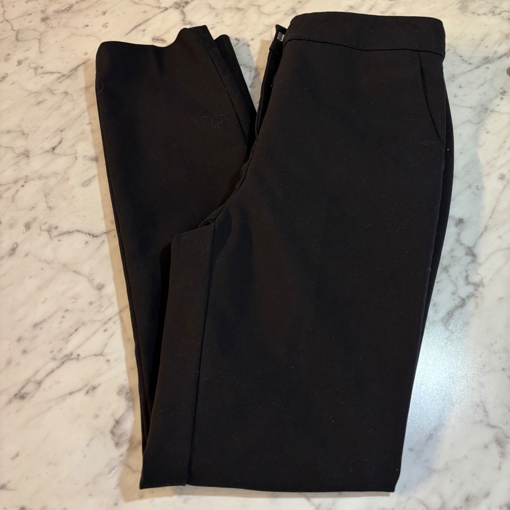 ZARA Woman Black Tailored Dress Pants Career Office Casual Stretch Size 2